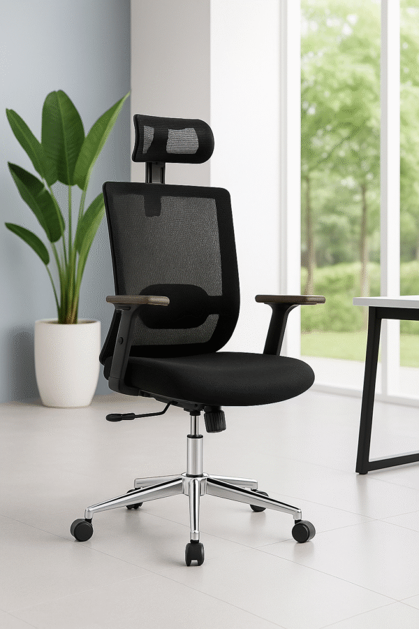 Ergonomic Mesh Office Chair with Headrest – Adjustable Comfort & Sleek Design