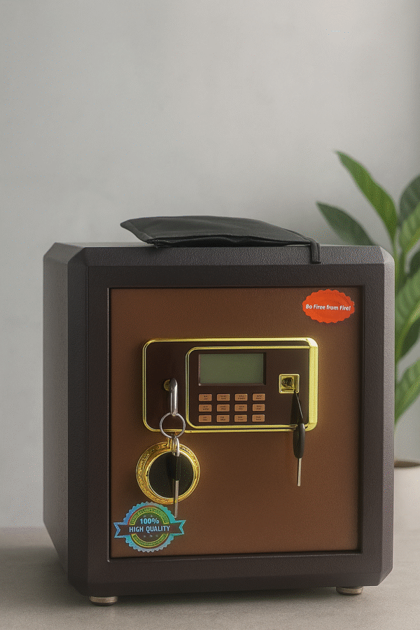 45kg Digital Safe with Electronic Lock & Fireproof Design – Brown