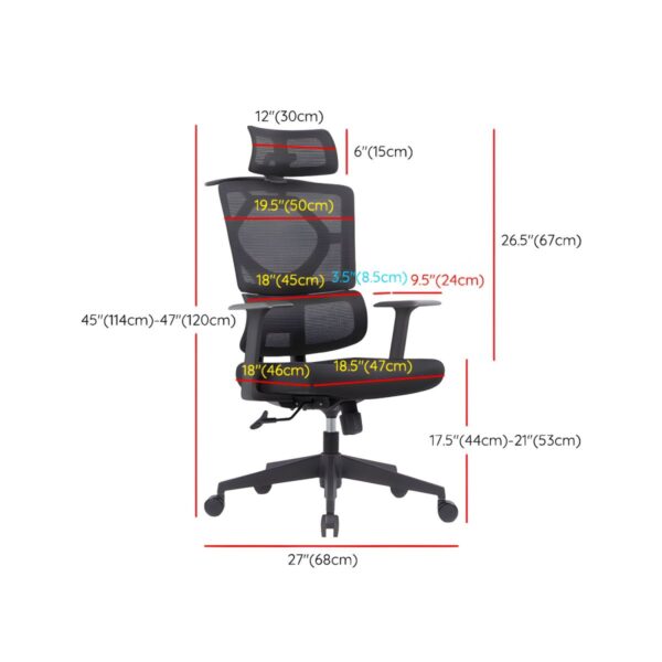 Advanced Ergonomic Mesh Office Chair with Dynamic Lumbar & 3D Headrest - Image 5