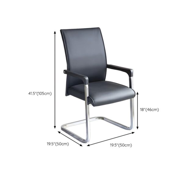 Modern Leather Visitor Chair – Chrome Sled Base & Cushioned Back - Image 5