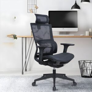 Ergonomic High-Back Mesh Office Chair with Headrest – Adjustable Support & Sleek Design
