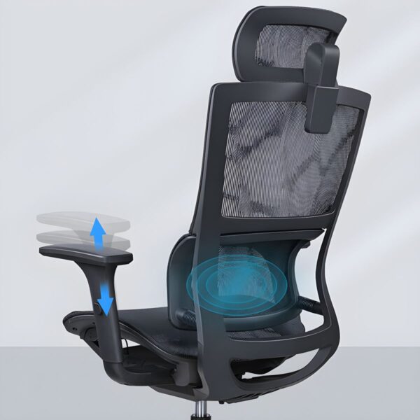Ergonomic High-Back Mesh Office Chair with Headrest – Adjustable Support & Sleek Design - Image 4