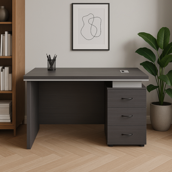1.2M Modern Executive Office Desk – Sleek Dark Wood Finish - Image 3