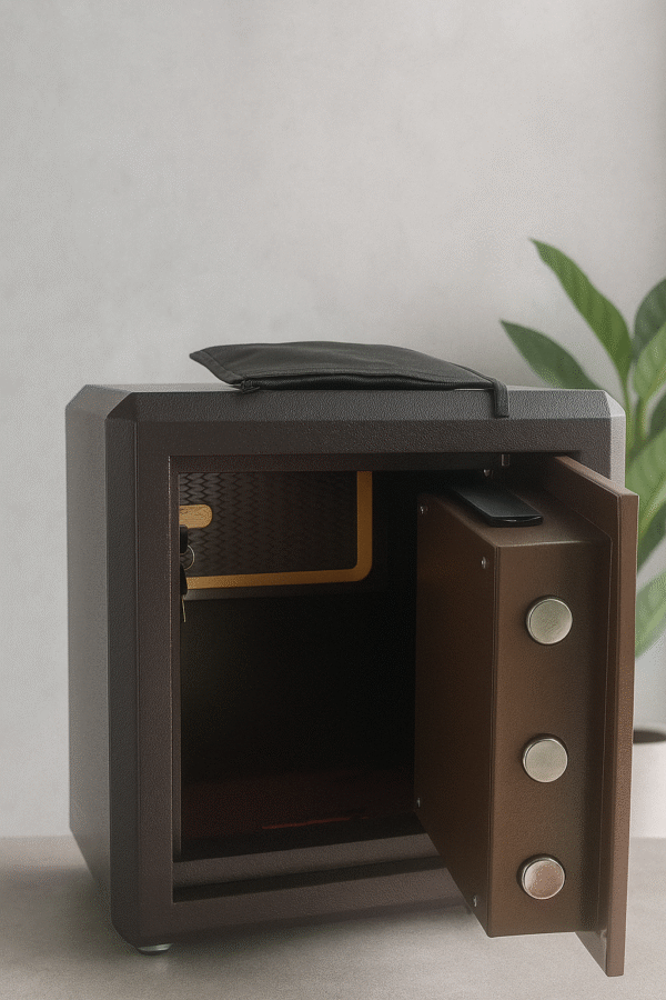 45kg Digital Safe with Electronic Lock & Fireproof Design – Brown - Image 2