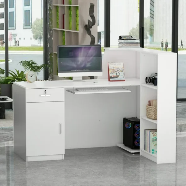 Modern Two-Tone Reception Desk – Stylish Front Desk Available in Multiple Color Options - Image 6