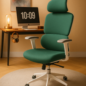 Modern Green & White Ergonomic High Back Office Chair
