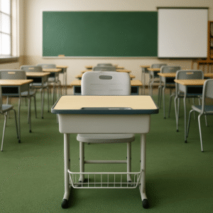 Adjustable Student Desk & Chair Set – Grey and Wood Finish