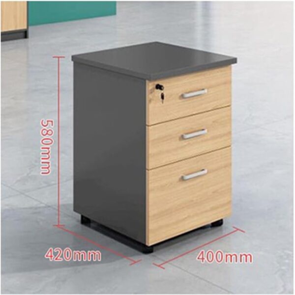 1.2m Single Modular Office Workstation with Privacy Panel & 3-Drawer Storage – Wood & Grey Finish - Image 3