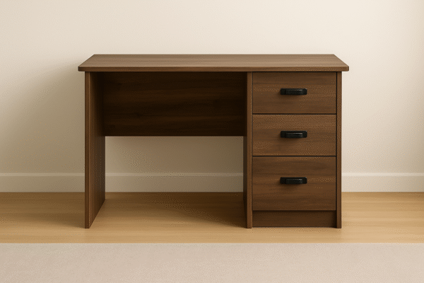 1.2m Wooden Office Desk – Deluxe 3-Drawer Design in Walnut Finish