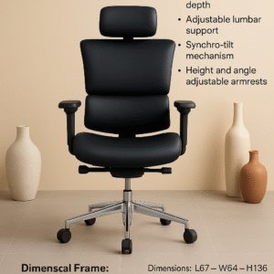 Premium Ergonomic High Back Executive Chair – Black
