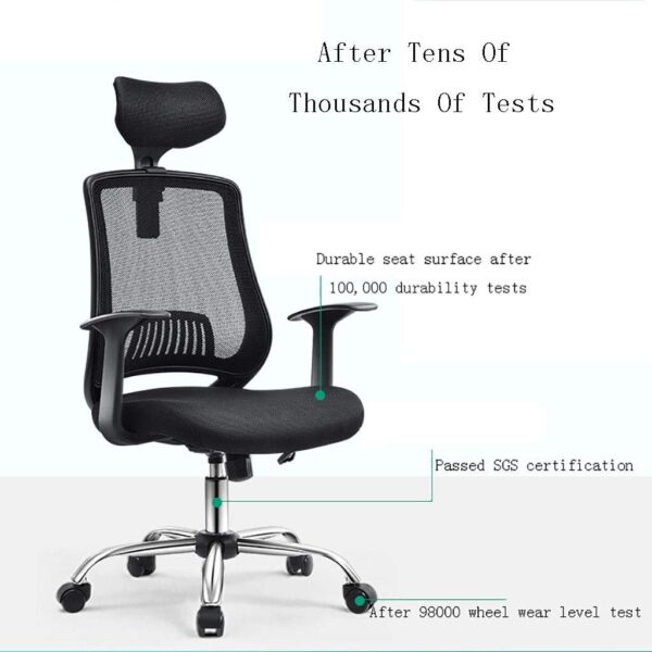 Ergonomic High Back Mesh Office Chair with Adjustable Headrest - Image 3
