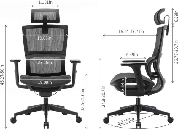 High back orthopedic office seat - Image 7