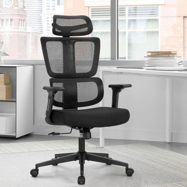 Deluxe High Back Mesh Executive Chair with Adjustable Arms & 3D Headrest