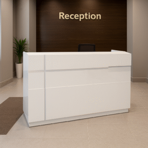 Modern 1.6M White Reception Desk