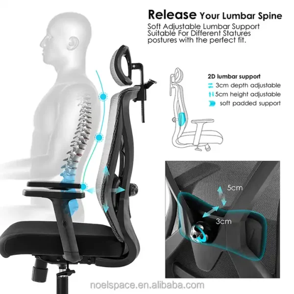 High-back orthopedic office seat - Image 3