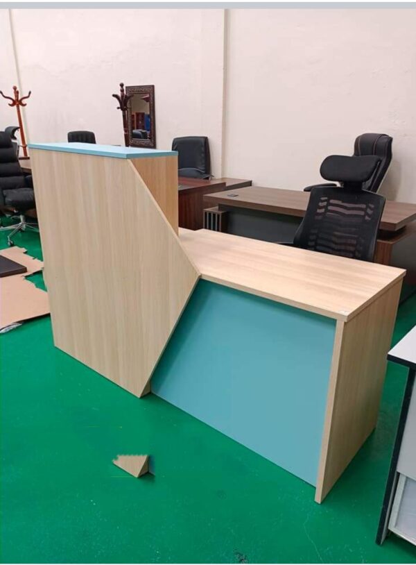 Modern Two-Tone Reception Desk – Stylish Front Desk Available in Multiple Color Options - Image 9