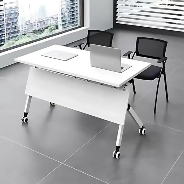 White Foldable Training Table - Image 2