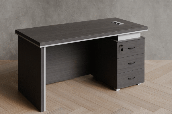 1.2M Modern Executive Office Desk – Sleek Dark Wood Finish - Image 2