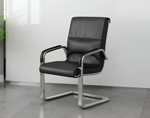 High back Cantilever Leather Visitor chair - Image 2