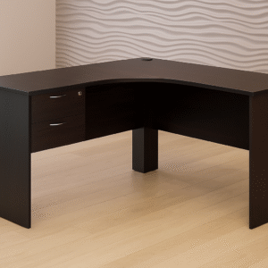 L-Shaped Corner Office Desk – 2-Drawer Compact Workstation (1.2m)