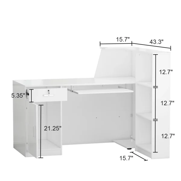 Modern Two-Tone Reception Desk – Stylish Front Desk Available in Multiple Color Options - Image 3