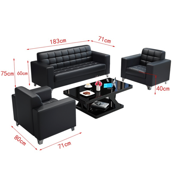 Modern Executive Office Sofa Set – 1+1+3 Seater - Image 4